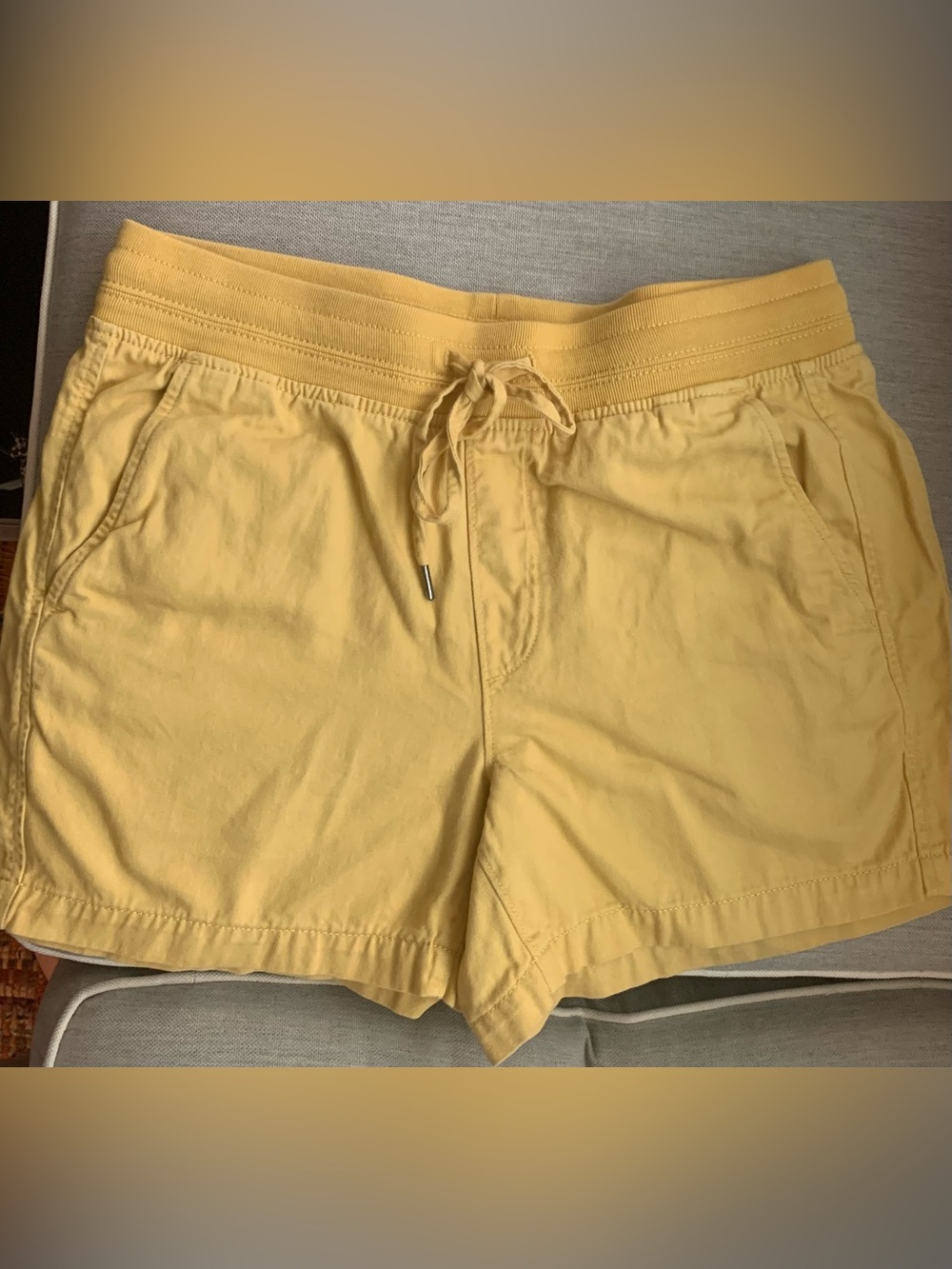 Orvis Yellow Elastic Waist Athletic Shorts